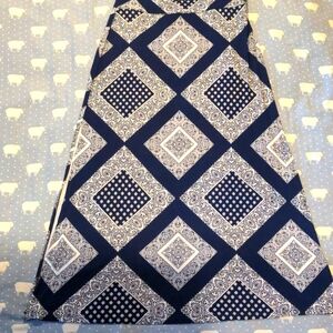 4/$20 Charlotte Russe Womens Bandana Print Maxi Skirt Size XL Blue White Rayon